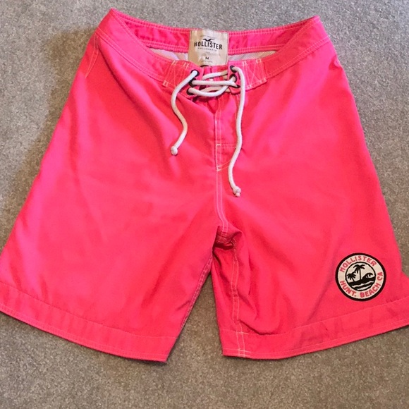 hollister pink swim trunks